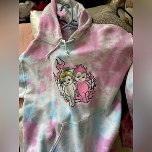 A-Lab Heaven & Hell Pink & Blue Tie Dye Hoodie